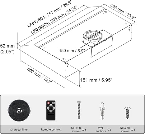 AMZCHEF Under Cabinet Range Hood 30 Inch, 750CFM Stainless Steel Kitchen Stove Vent Hood 3 Speed Exhaust Fan Touch/Remote/Gesture Control LED lights Time Setting Dishwasher-Safe Baffle Filters