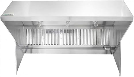 HOODMART 5' Kitchen Hood System for Restaurant with Economy Makeup Air | Includes Exhaust Fan, Low Profile Supply Fan, Equipment Accessories, and Installation Hardware, Heavy Duty Steel