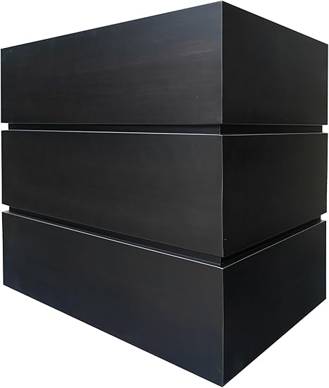 Black Stainless Steel Box Shaped Range Hood Wall Mount 36'' W,48'' H,21'' D, CT Copper Tailor Custom Handmade Metal Kitchen Vent Hood, With 4-Speed Exhaust Fan & LED Light,SH37BN-B