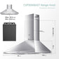 COMFEE' CVP30W6AST Ducted Pyramid Range 450 CFM Stainless Steel Wall Mount Vent Hood with 3 Speed Exhaust Fan, 5-Layer Aluminum Permanent Filters, Two LED Lights, Convertible to Ductless, 30 inches