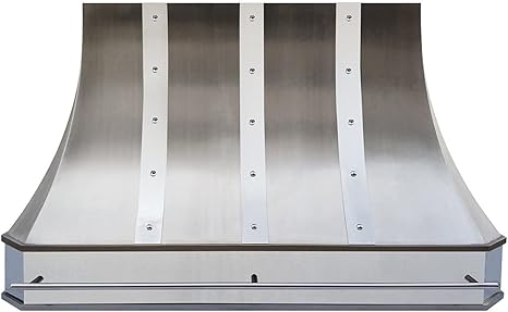 SINDA Hammered Stainless Steel Kitchen Oven Hood with Efficient Range Hood Insert, SRH3-3TR-AHW3036R, 30"Wx36"H, Wall Mount, Brushed