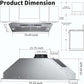 TABU Range Hood Insert 36inch with 900CFM,Built-in Kitchen Hood with 4 Speed, Gesture Sensing/Touch/Remote Control, Delay Off Timer, 2Pcs Lights
