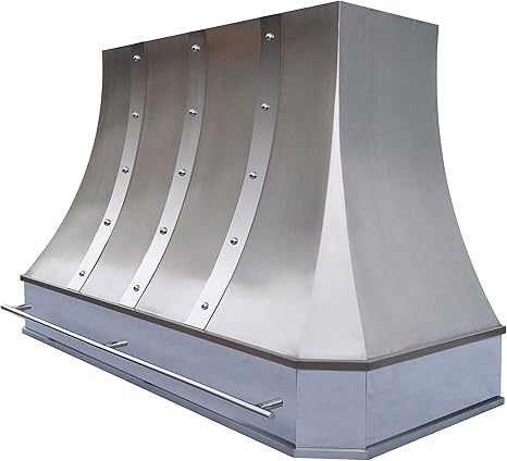 SINDA Hammered Stainless Steel Kitchen Oven Hood with Efficient Range Hood Insert, SRH3-3TR-AHW3036R, 30"Wx36"H, Wall Mount, Brushed