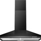 SNDOAS Black Range Hood,Wall Mount Range Hood 30 inch,Stainless Steel Kitchen Hood with Ducted/Ductless Convertible,Stove Vent Hood,Aluminum Filters,3 Speed Exhaust Fan,LED Light,Button Control